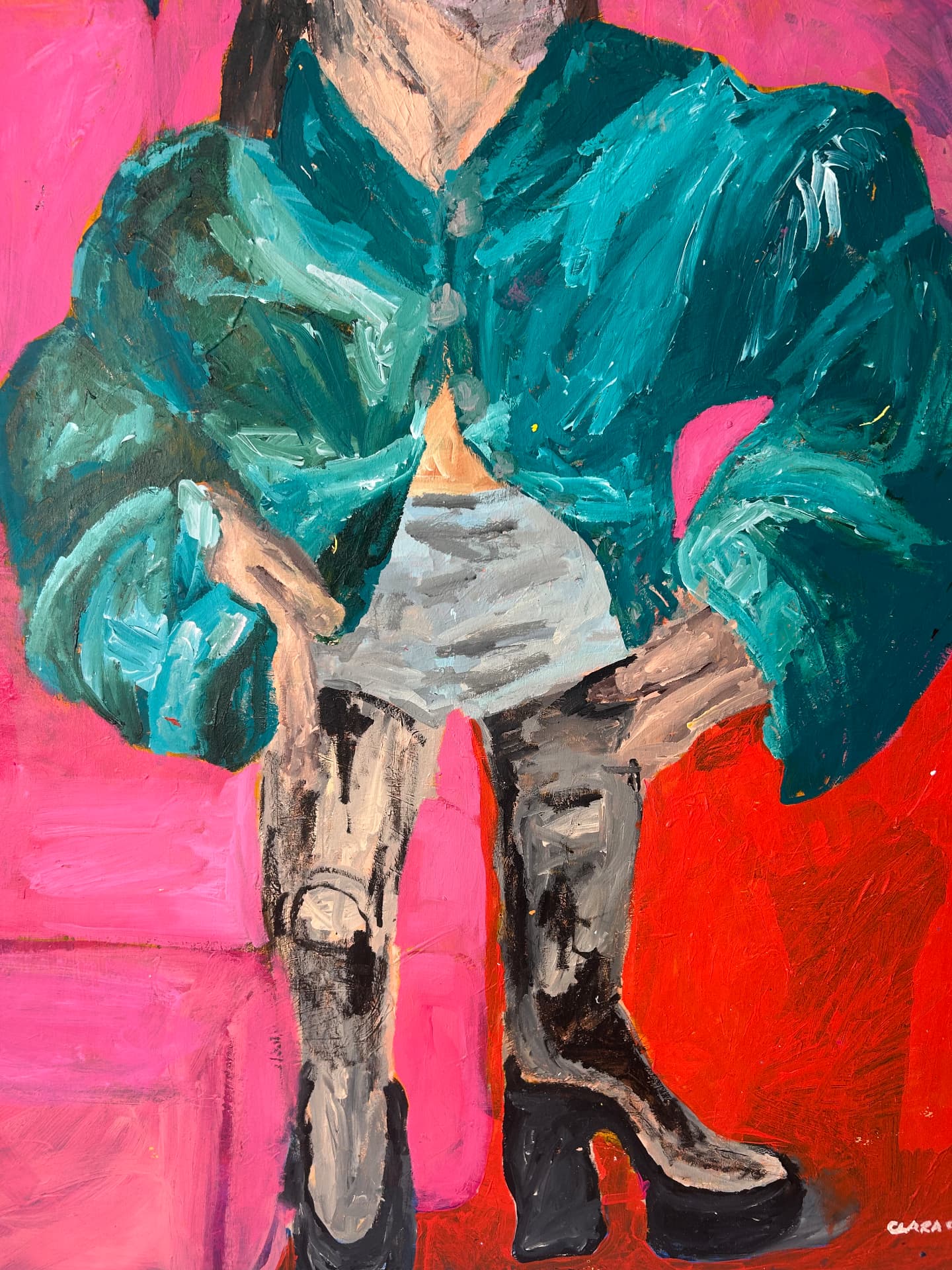 Auf eigenen Beinen, Acrylic on canvas, 142 × 167 cm – detail