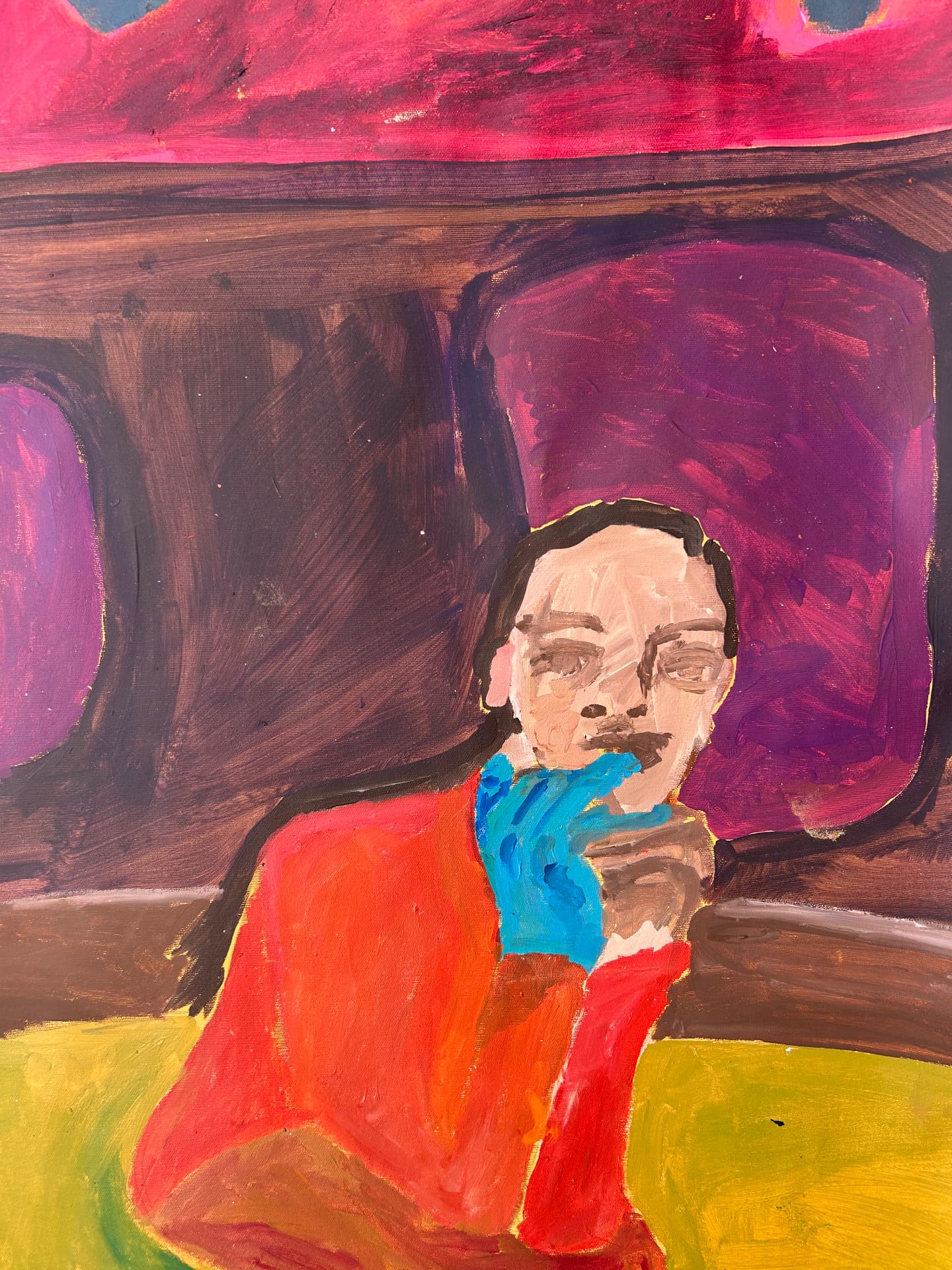 Türkisener Handschuh, Acrylic on canvas, 80 × 172 cm – detail