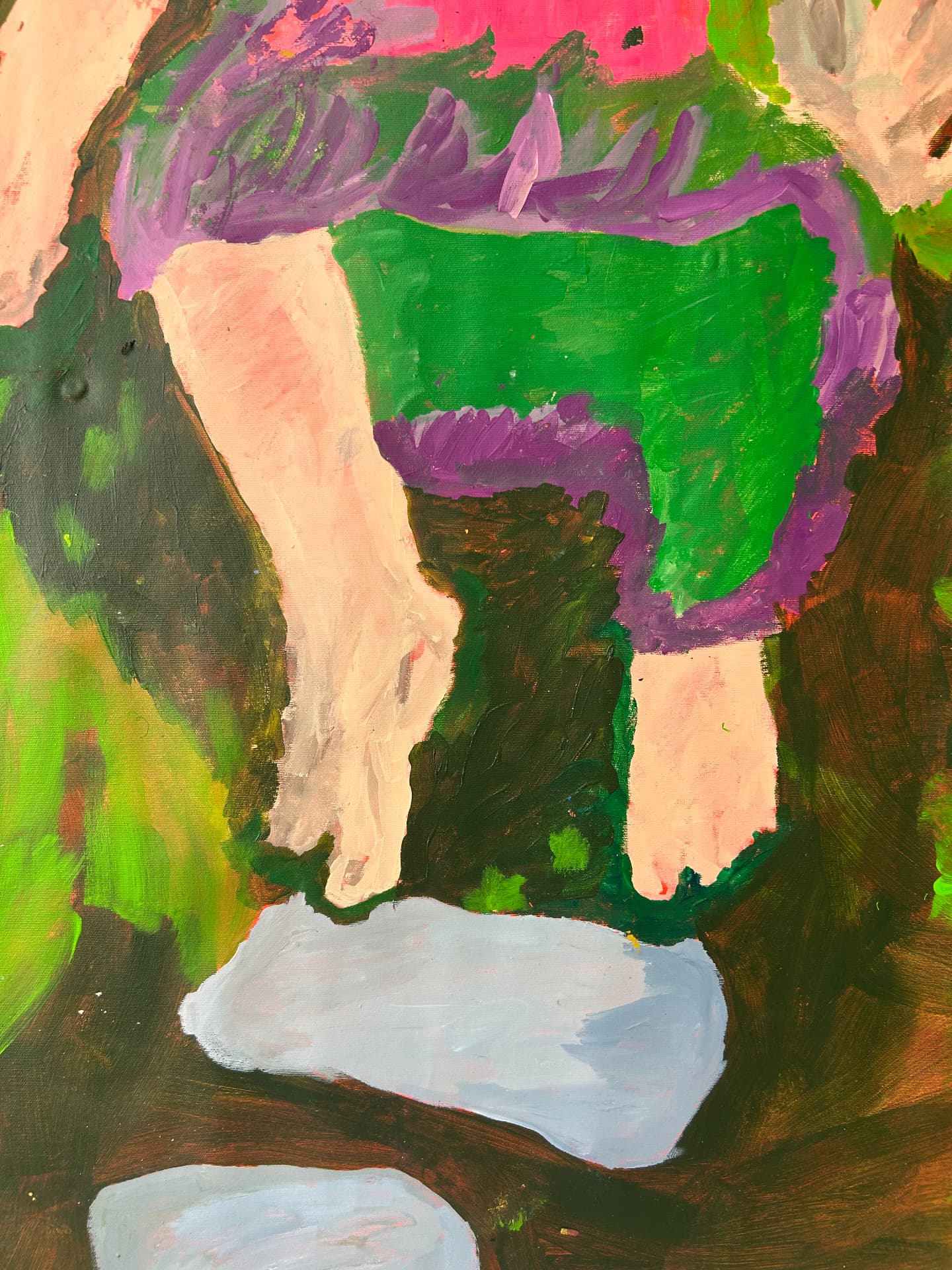 Hinterm Haus, Acrylic on canvas, 155 × 85 cm – detail