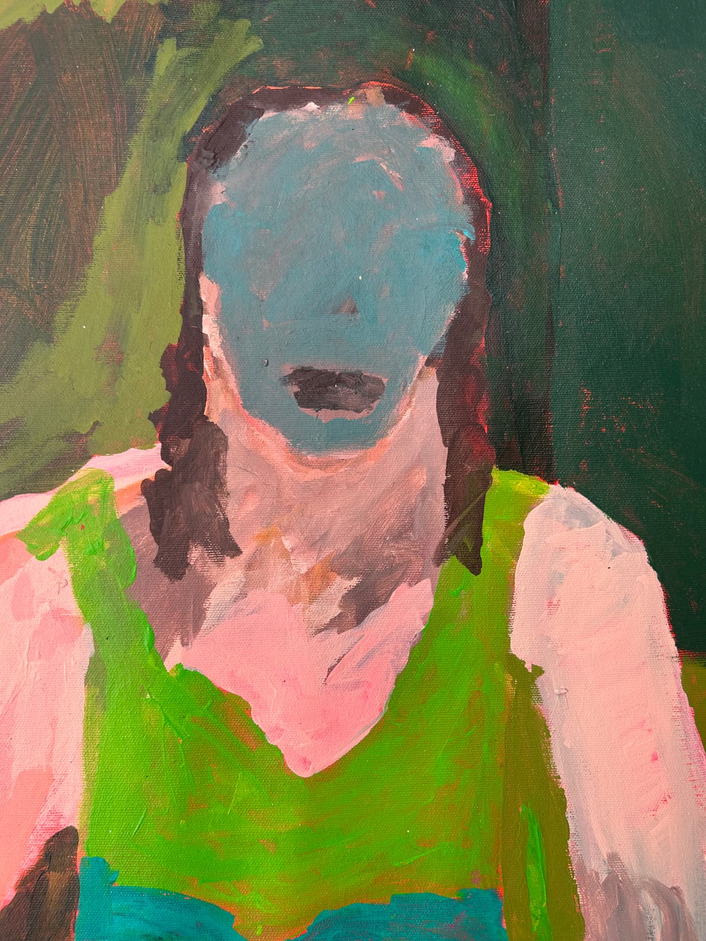 Hinterm Haus, Acrylic on canvas, 155 × 85 cm – detail