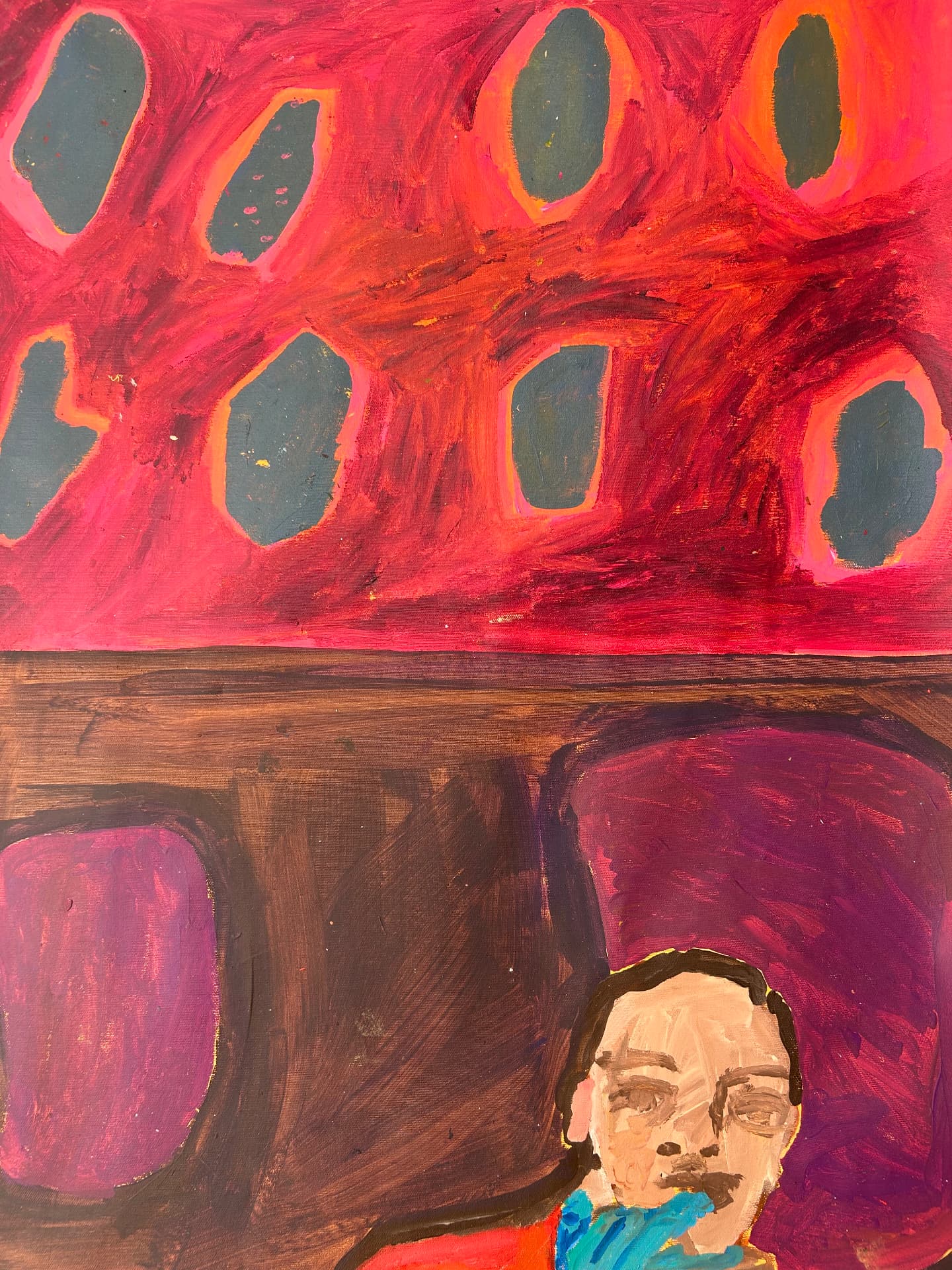 Türkisener Handschuh, Acrylic on canvas, 80 × 172 cm – detail