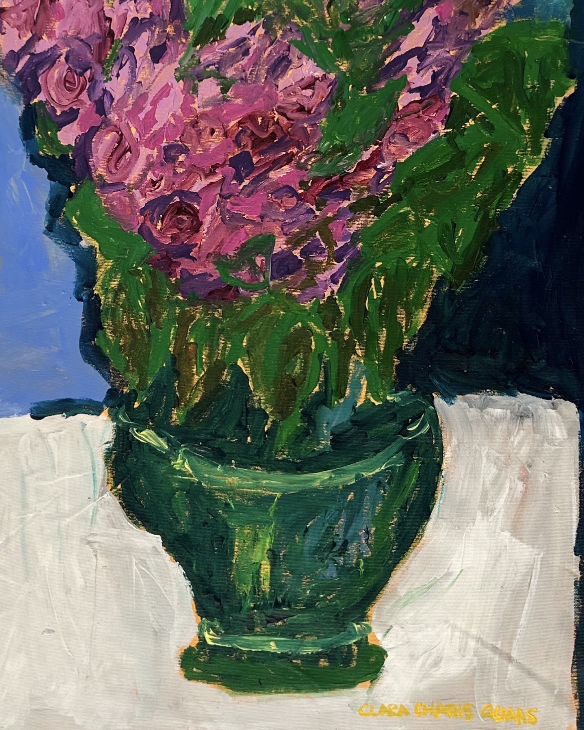 Blumenstrauß von meinem Opa, Acrylic on canvas, 64 × 104 cm – detail