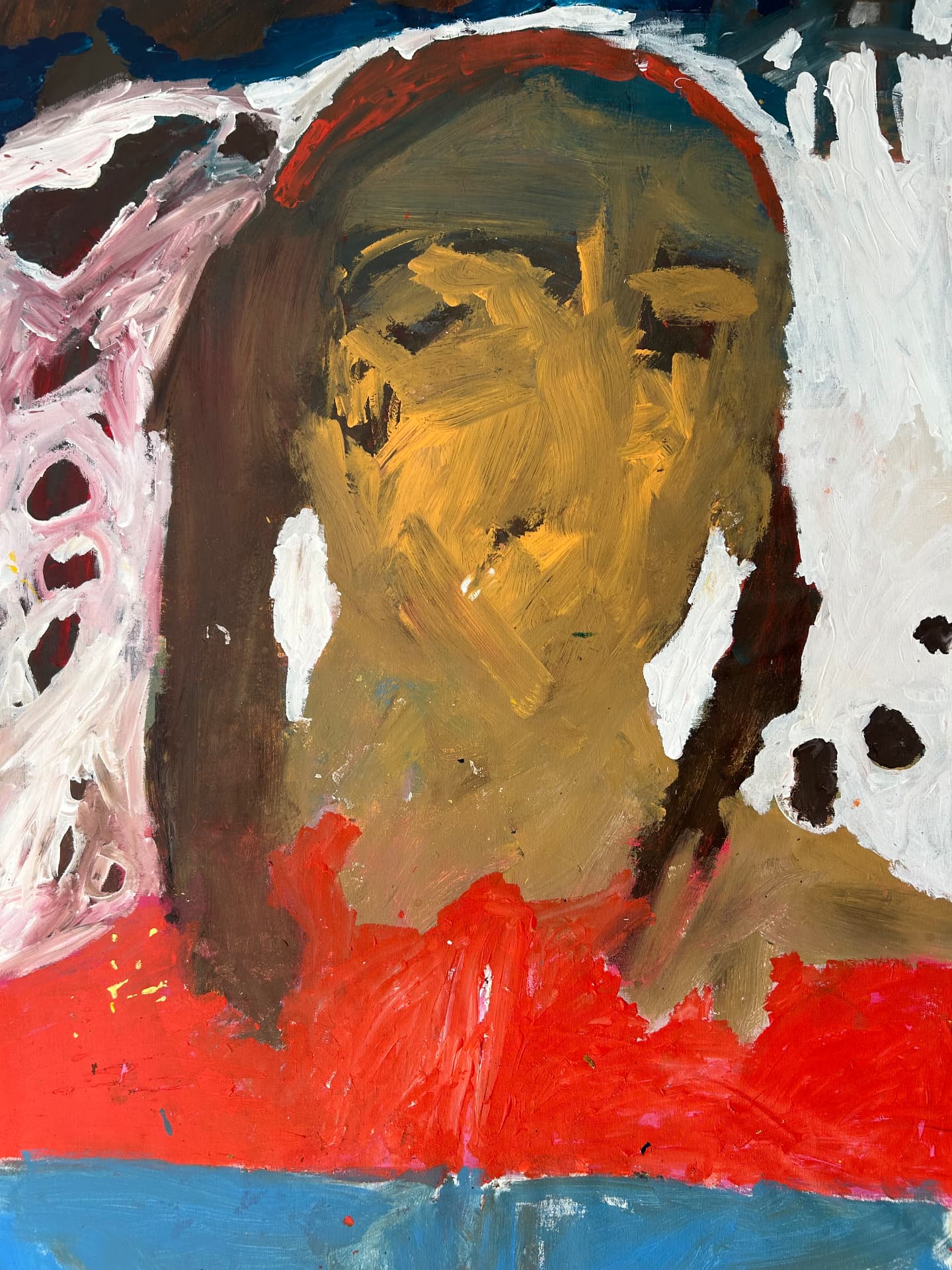 Hinter den Bäumen, Acrylic on canvas, 91 × 164 cm – detail