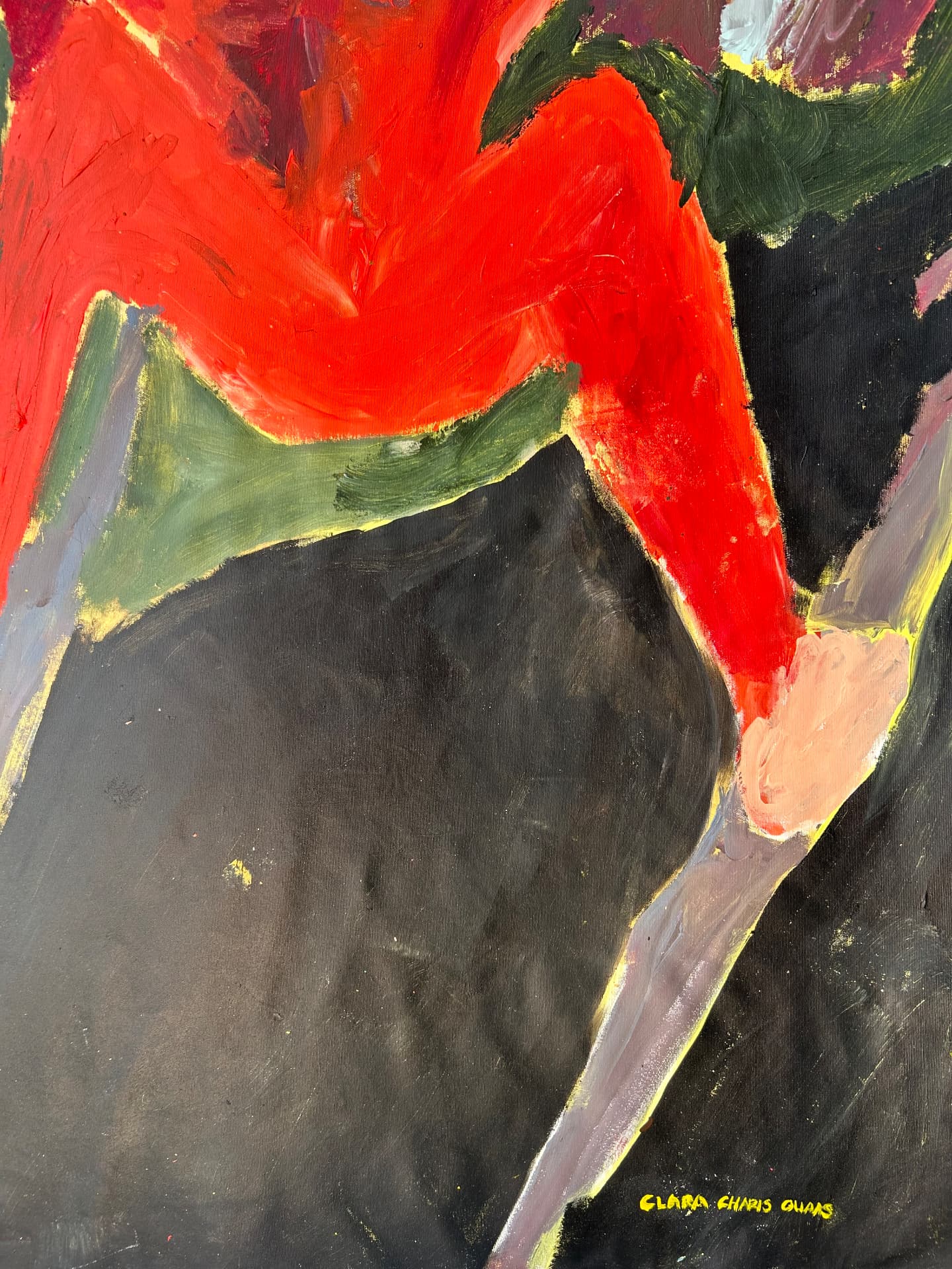 Brennendes Haus, Acrylic on canvas, 100 × 164 cm – detail