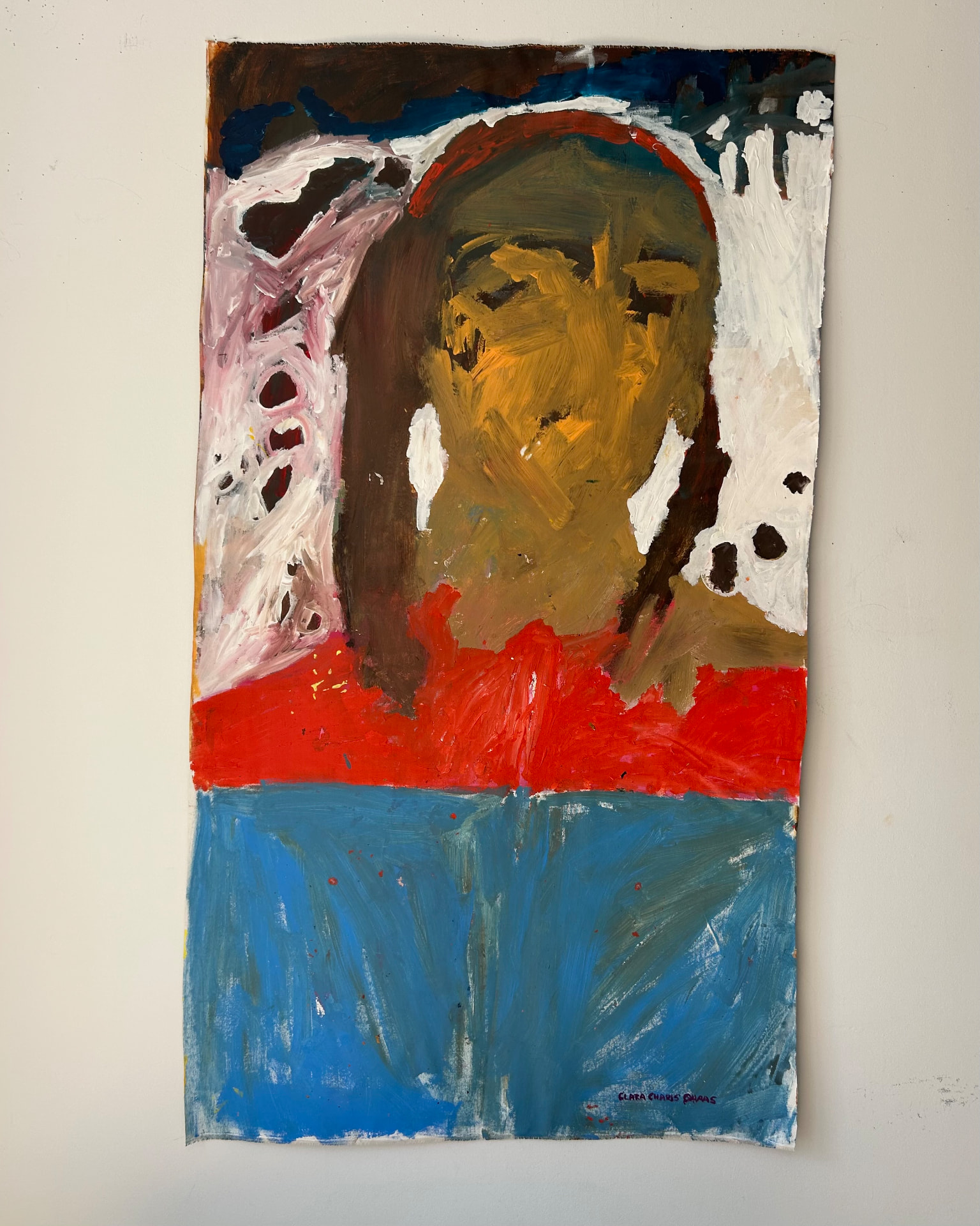 Hinter den Bäumen, Acrylic on canvas, 91 × 164 cm